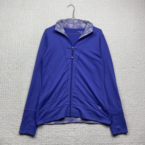 Tuff Athletics Zip Up Yoga Workout Jacket Women's Size L Purple Active Wear - Picture 1 of 12